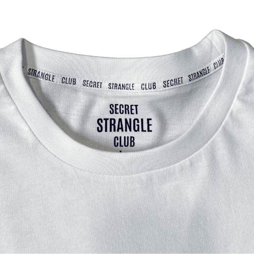 bjj tshirt white limb collector secret strangle club