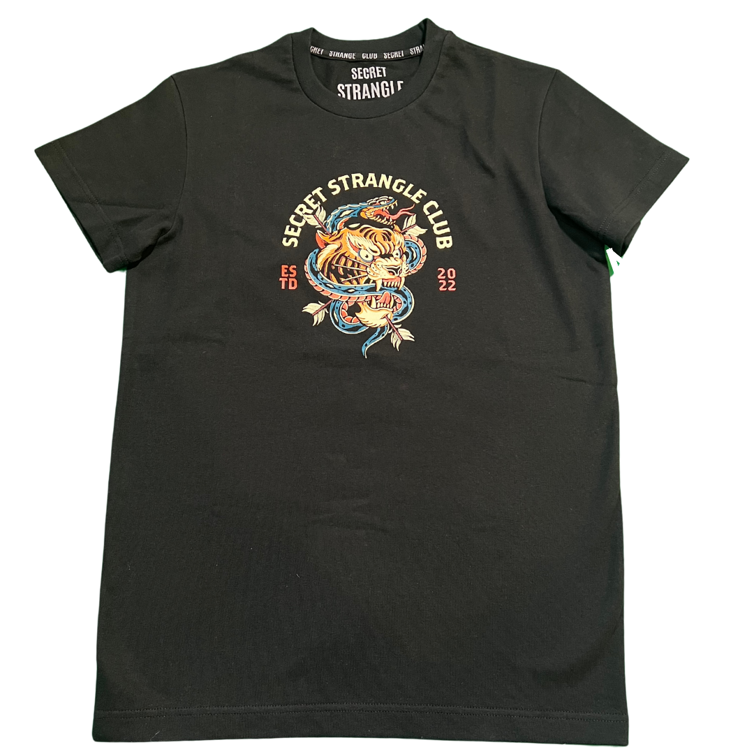 bjj tshirt tiger attack black