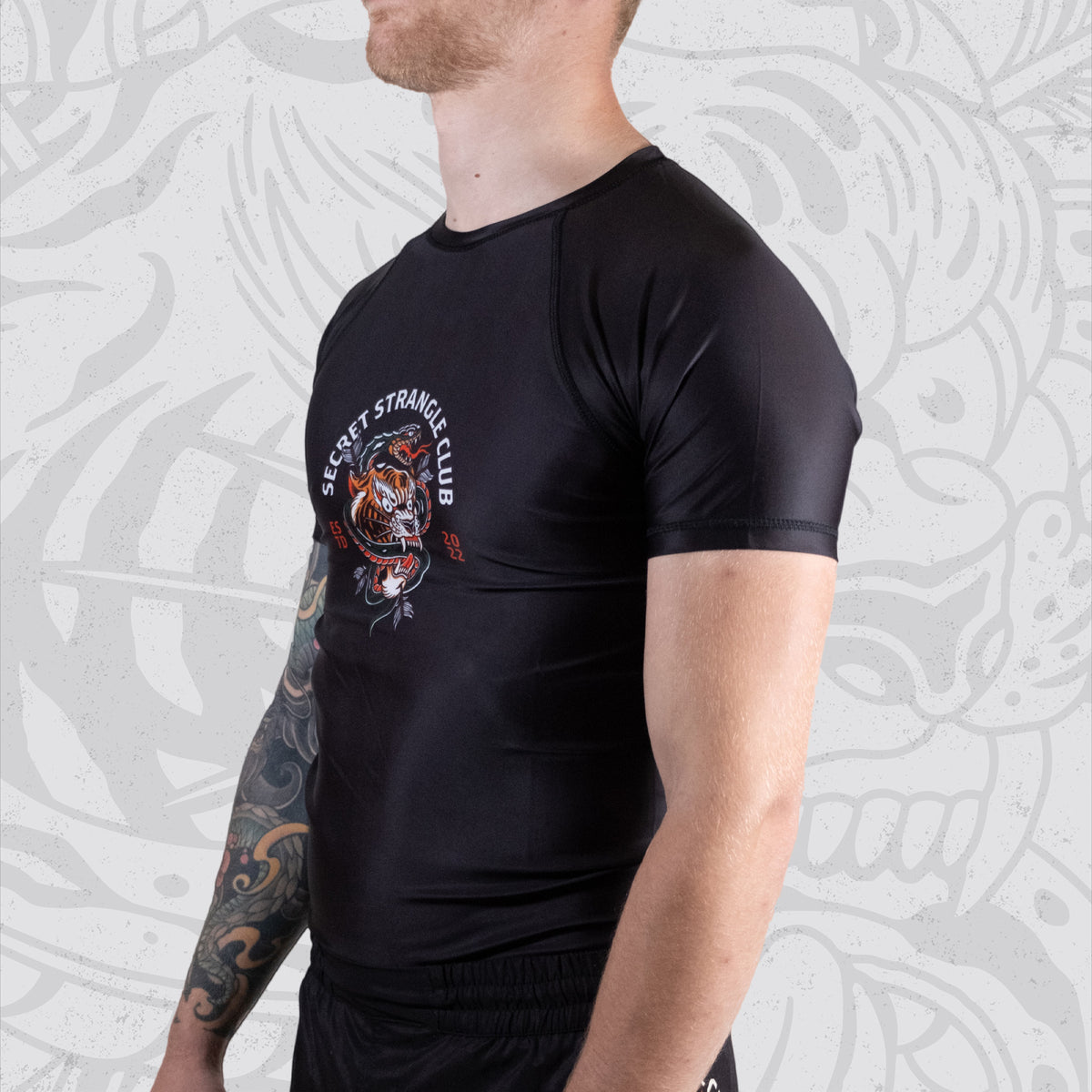 Serangle BJJ Rashguard | Mens Fightwear | MMA, Grappling | Secret Strangle Club